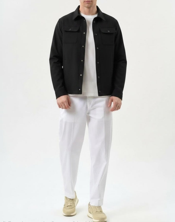 Paul &amp; Shark Dynamic Overshirt in Technical Fabric | Black