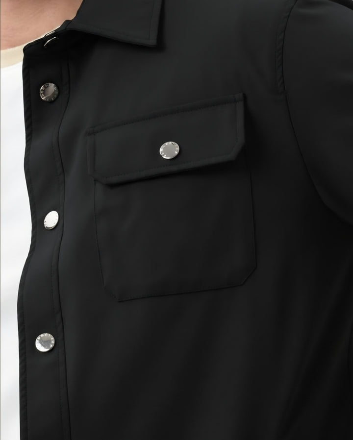 Paul &amp; Shark Dynamic Overshirt in Technical Fabric | Black