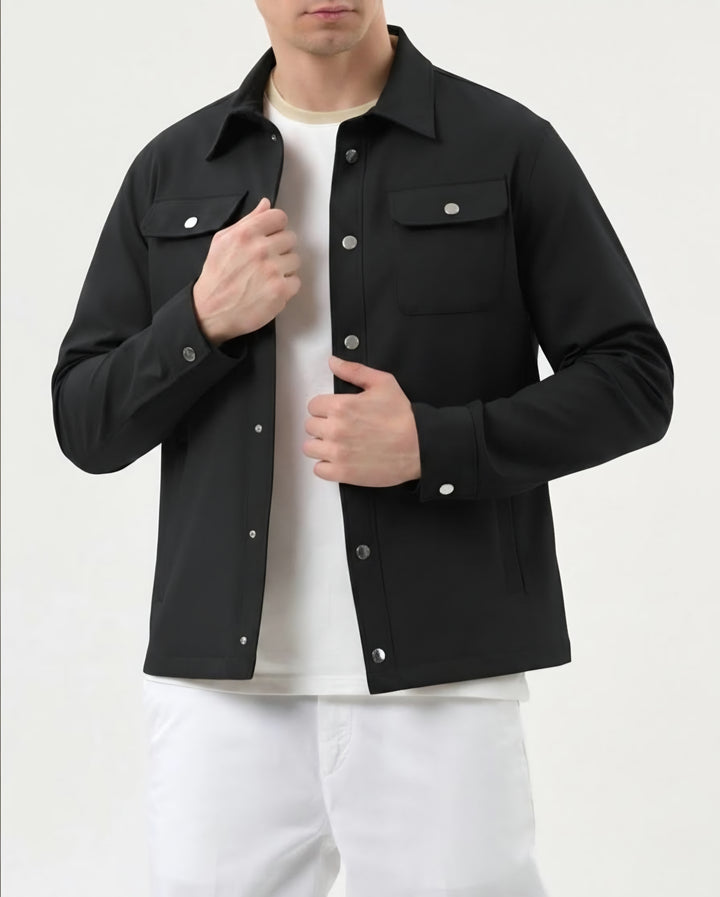 Paul &amp; Shark Dynamic Overshirt in Technical Fabric | Black