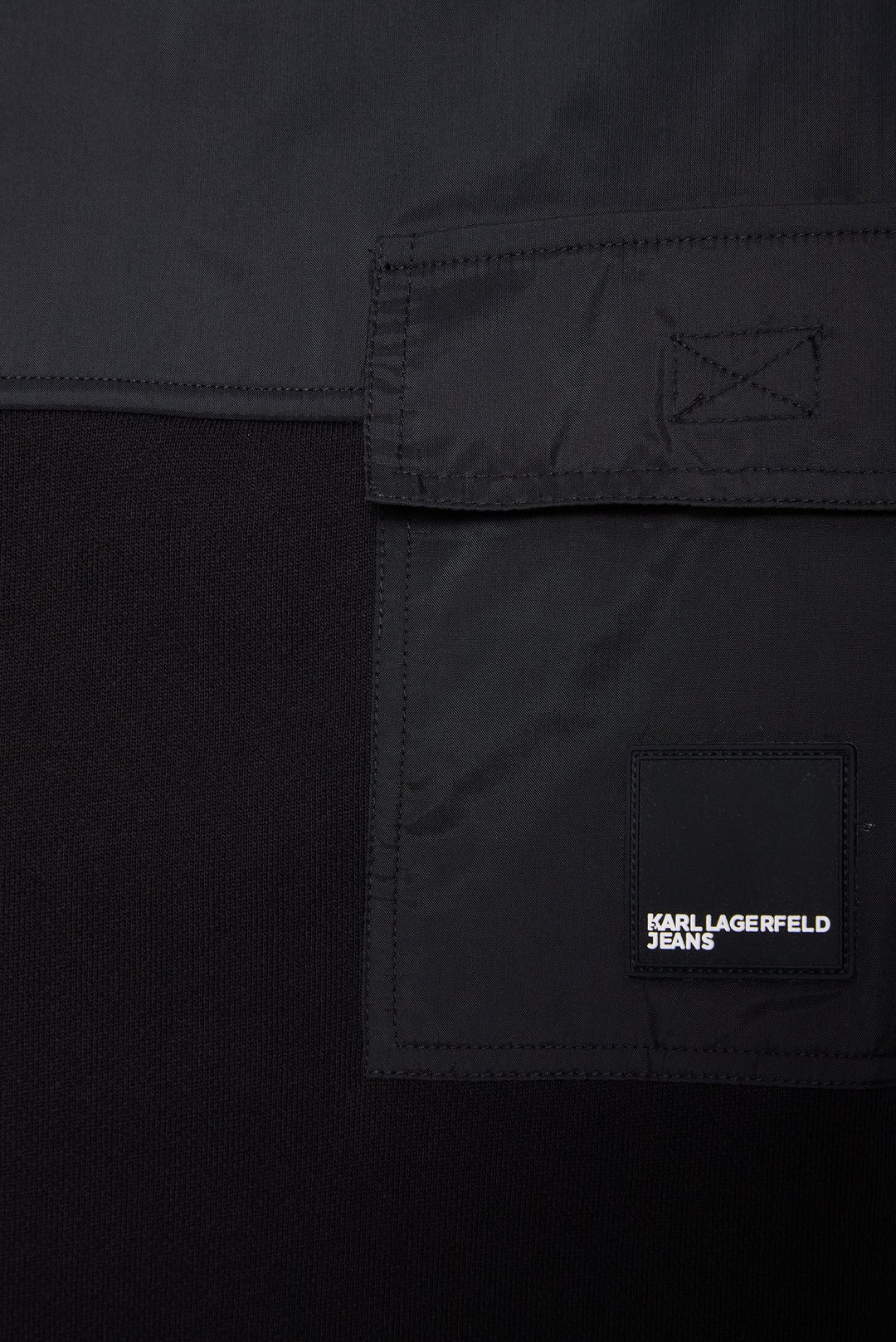 Karl Lagerfeld Men's Relaxed Mixed Sweatershirt | Black
