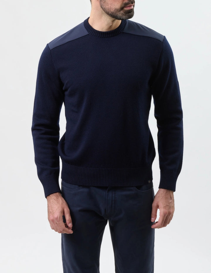 Paul & Shark Typhoon Re4x4 Soft Cool Touch Wool Crewneck | Navy