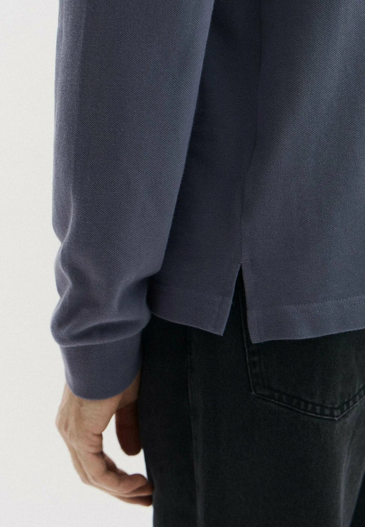 Karl Lagerfeld Long Sleeved Pique Polo in Regular Fit | Grisaille