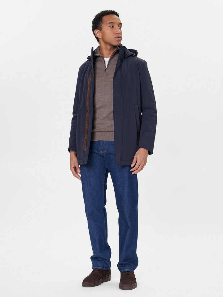 Paul &amp; Shark Typhoon RE 4X4 Stretch Carcoat with Suede Details | Navy