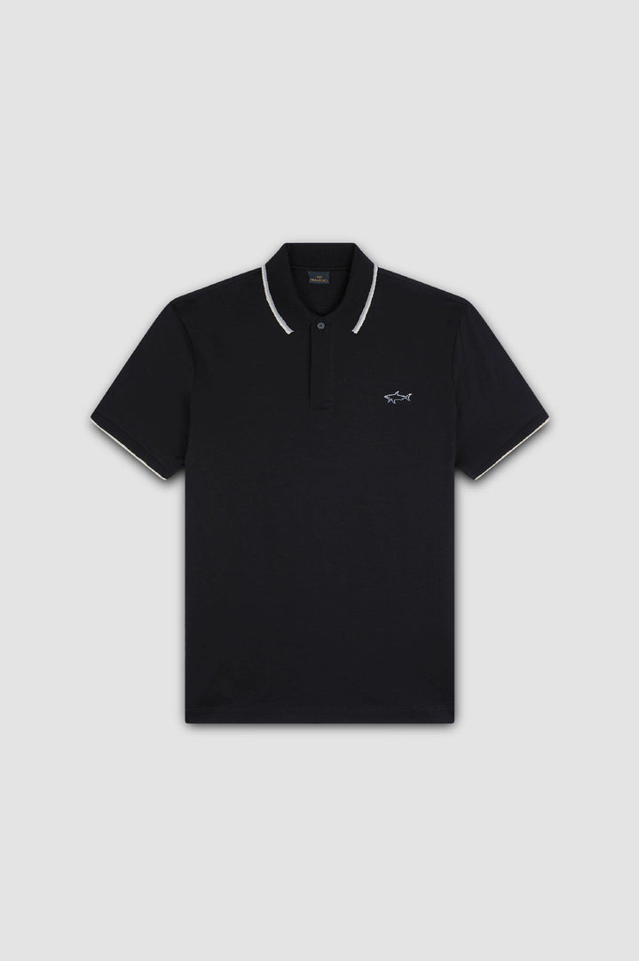 Paul & Shark Double Mercerised Jersey Cotton Polo | Black