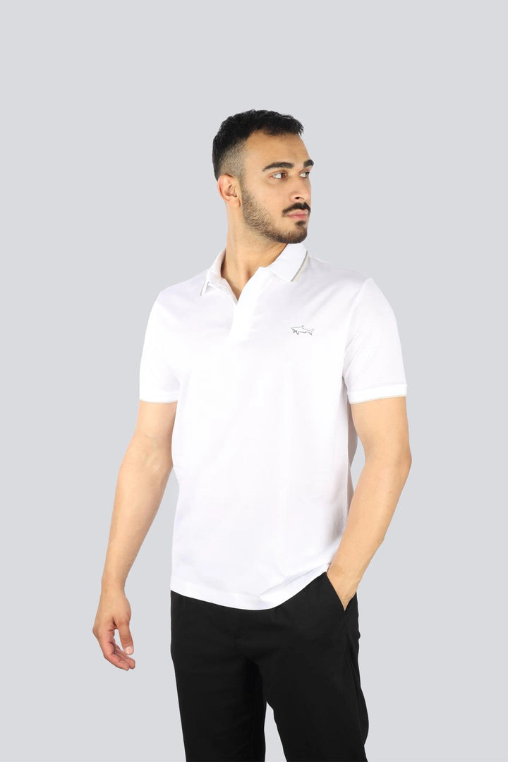 Paul & Shark Double Mercerised Jersey Cotton Polo | White