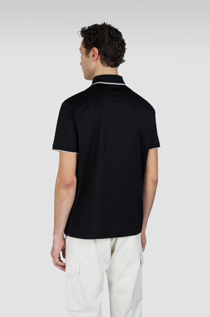 Paul & Shark Double Mercerised Jersey Cotton Polo | Black