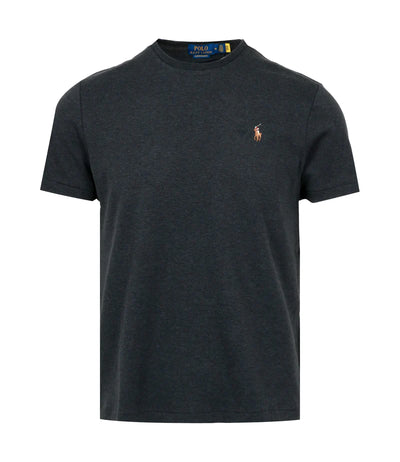 Ralph Lauren Custom Slim Fit Interlock T-Shirt από Απαλό Βαμβάκι | Ανθρακί