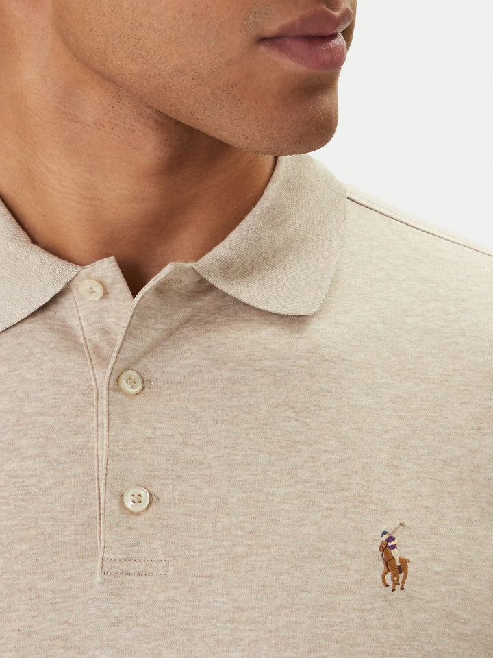 Ralph Lauren Custom Slim Fit Soft Cotton Interlock Polo Shirt | Expedition Dune