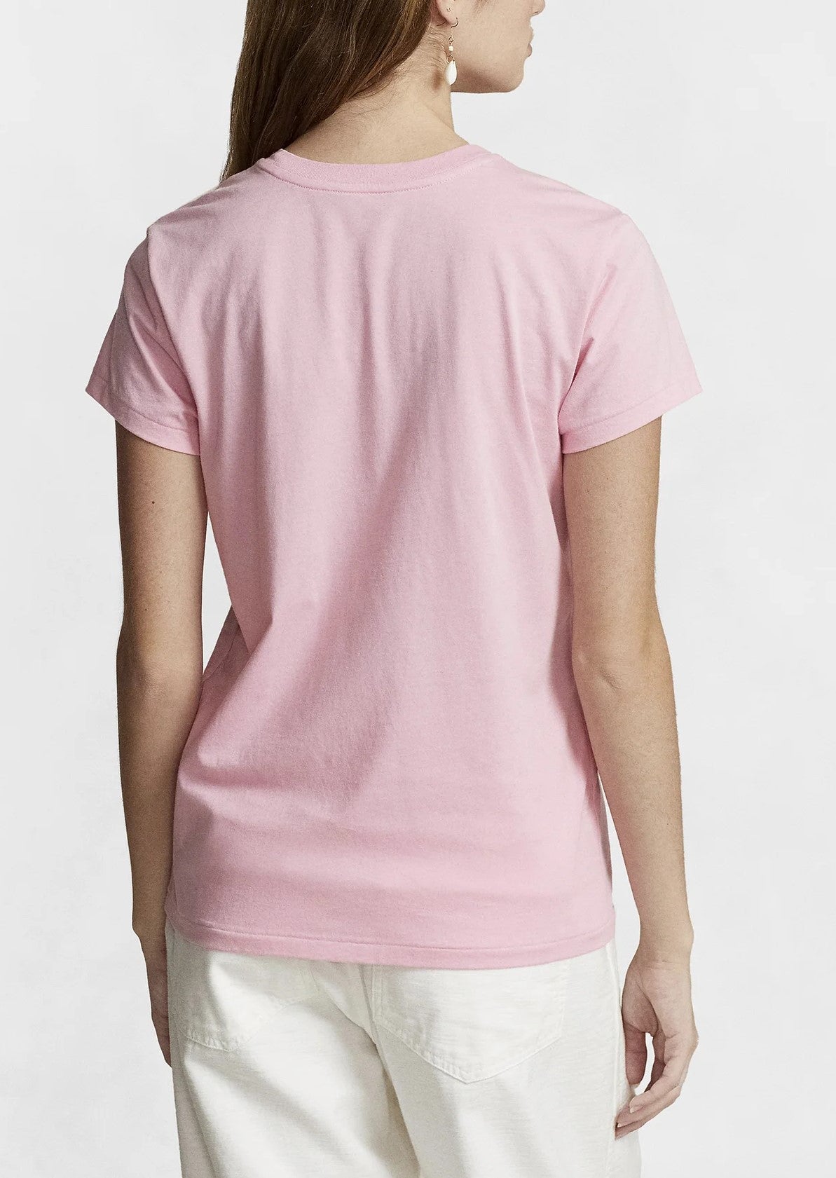 Ralph Lauren Βαμβακερό Τζέρσεϊ T-Shirt με Λαιμόκοψη | Ροζ