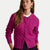 Ralph Lauren Cable-Knit Wool-Cashmere Cardigan | Carmine Pink