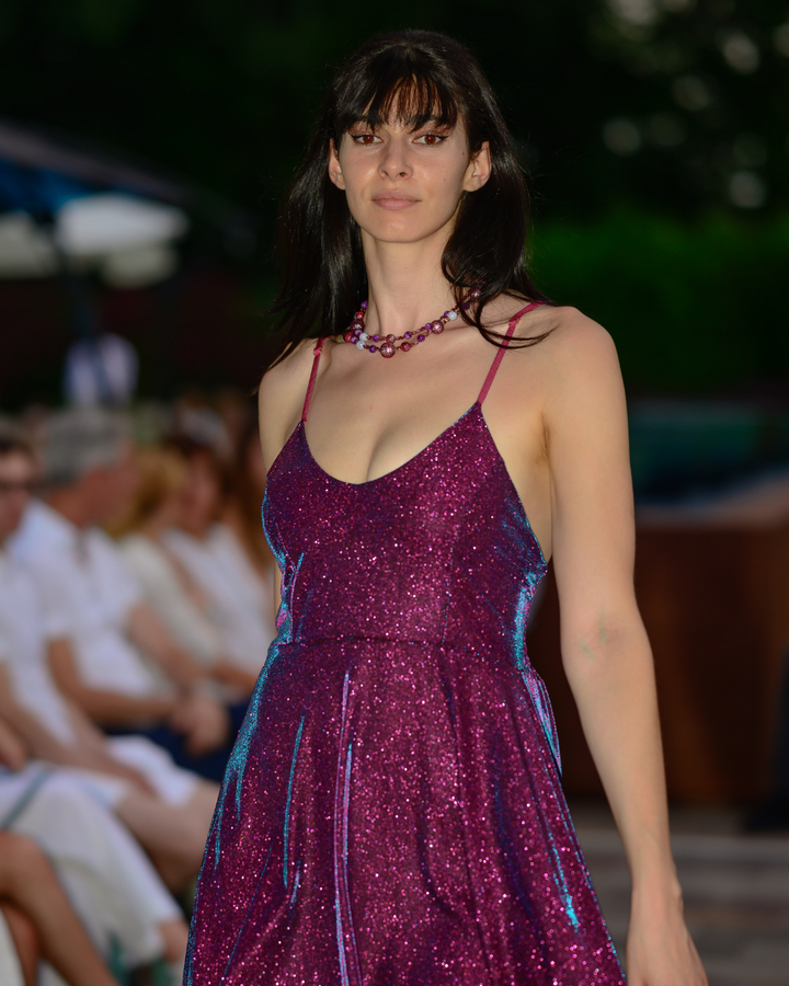 PREVANE Asymmetric Metallic Dress Multicolour – additional view 5