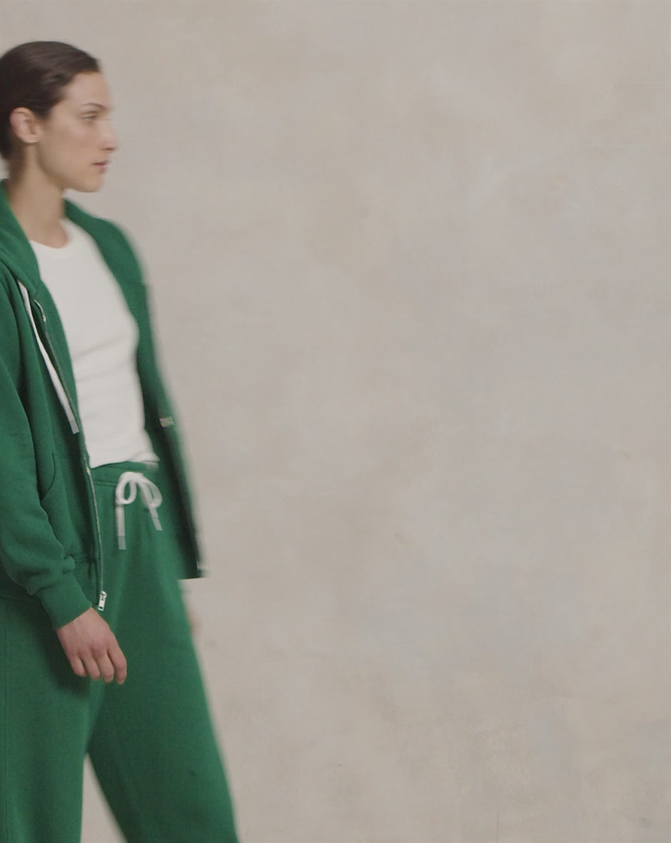 Ralph Lauren Felpa donna con cappuccio e zip integrale | Verde Bush