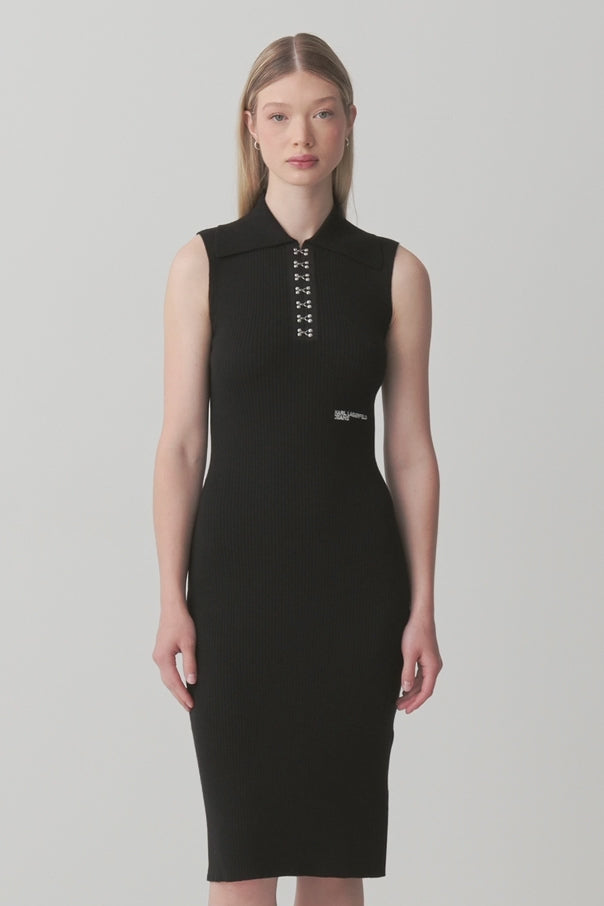 Karl Lagerfeld Knit Collar Dress | Black