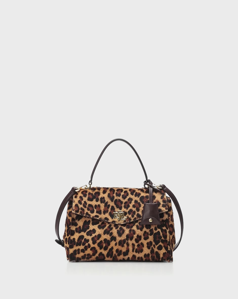 Lauren Ralph Lauren Print Haircalf Small Farrah Soft Satchel Bag | Leopard