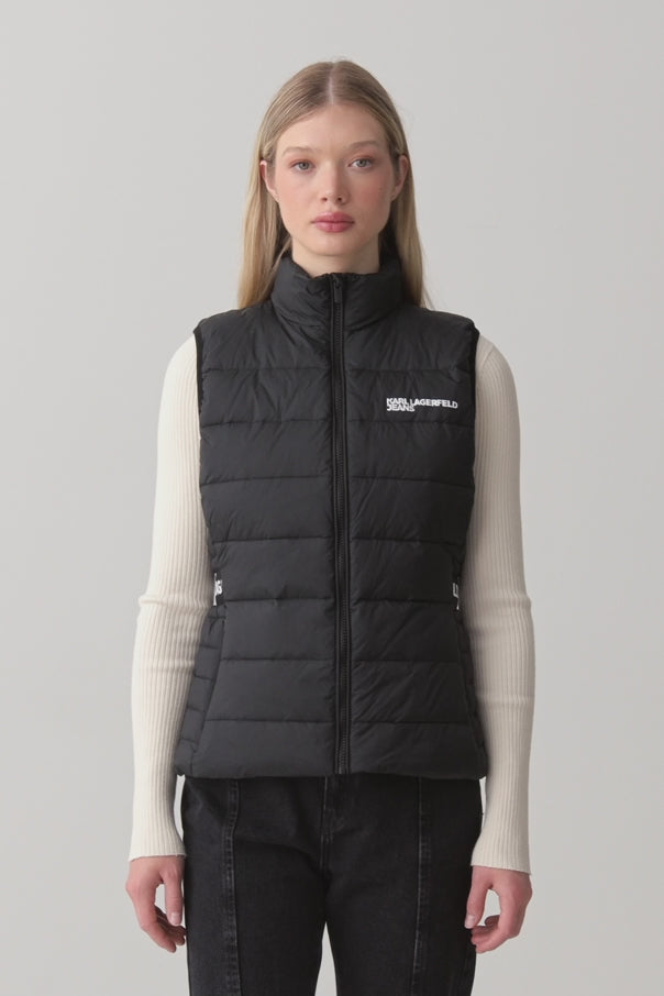 Karl Lagerfeld Light Padded Logo Vest | Black