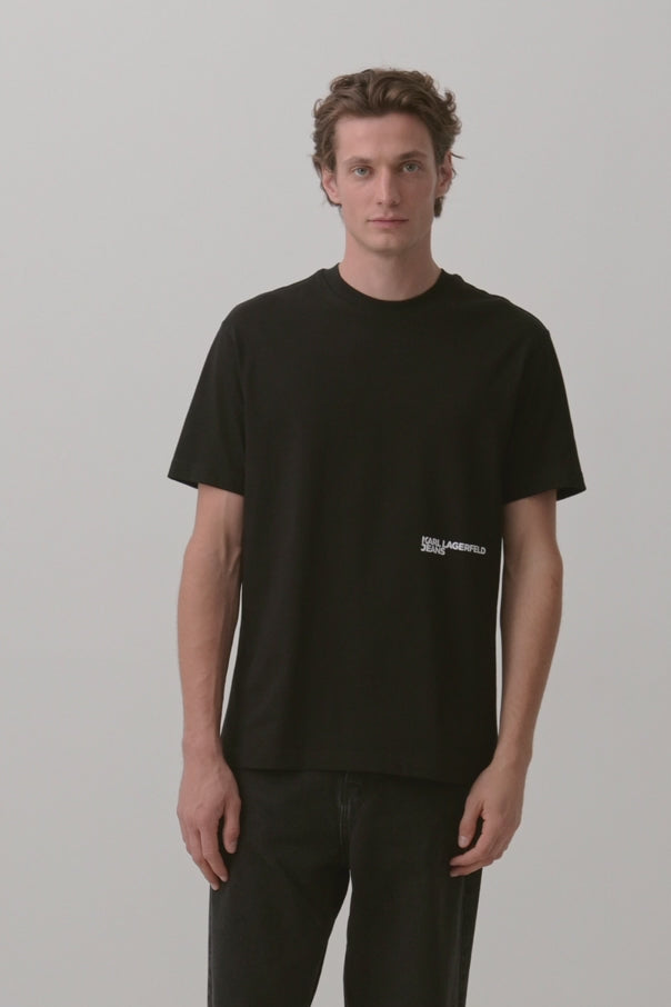 Karl Lagerfeld Big Monogram T-shirt in Regular Fit | Black