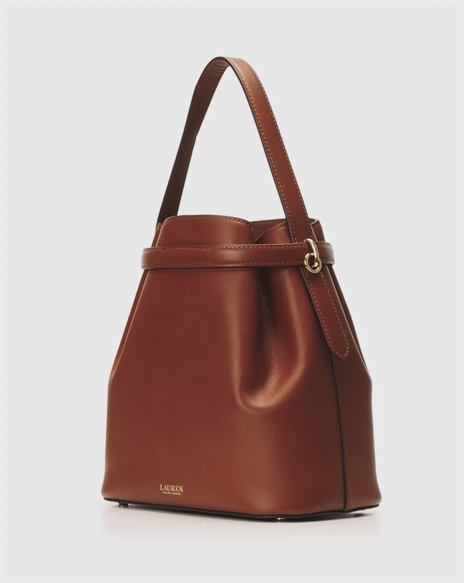 Lauren Ralph Lauren Leather Medium Blaike Bucket Bag | Lauren Tan