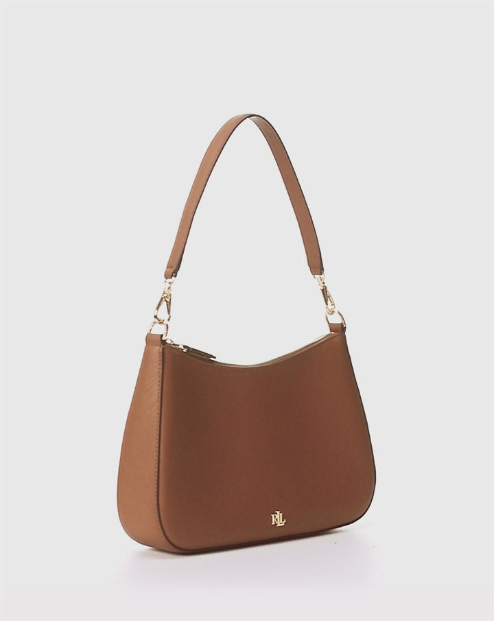 Lauren Ralph Lauren Crosshatch Leather Medium Danni Bag | Lauren Tan