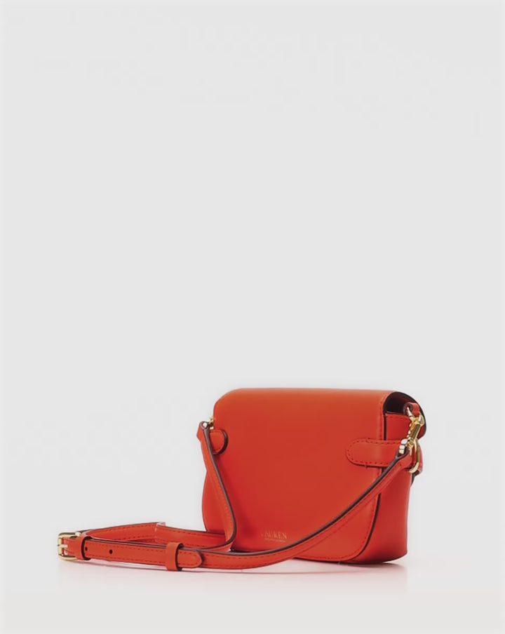 Lauren Ralph Lauren Leather Small Blaike Crossbody Bag | Dusk Orange