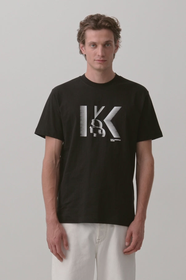 Karl Lagerfeld K Logo T-shirt in Regular Fit | Black