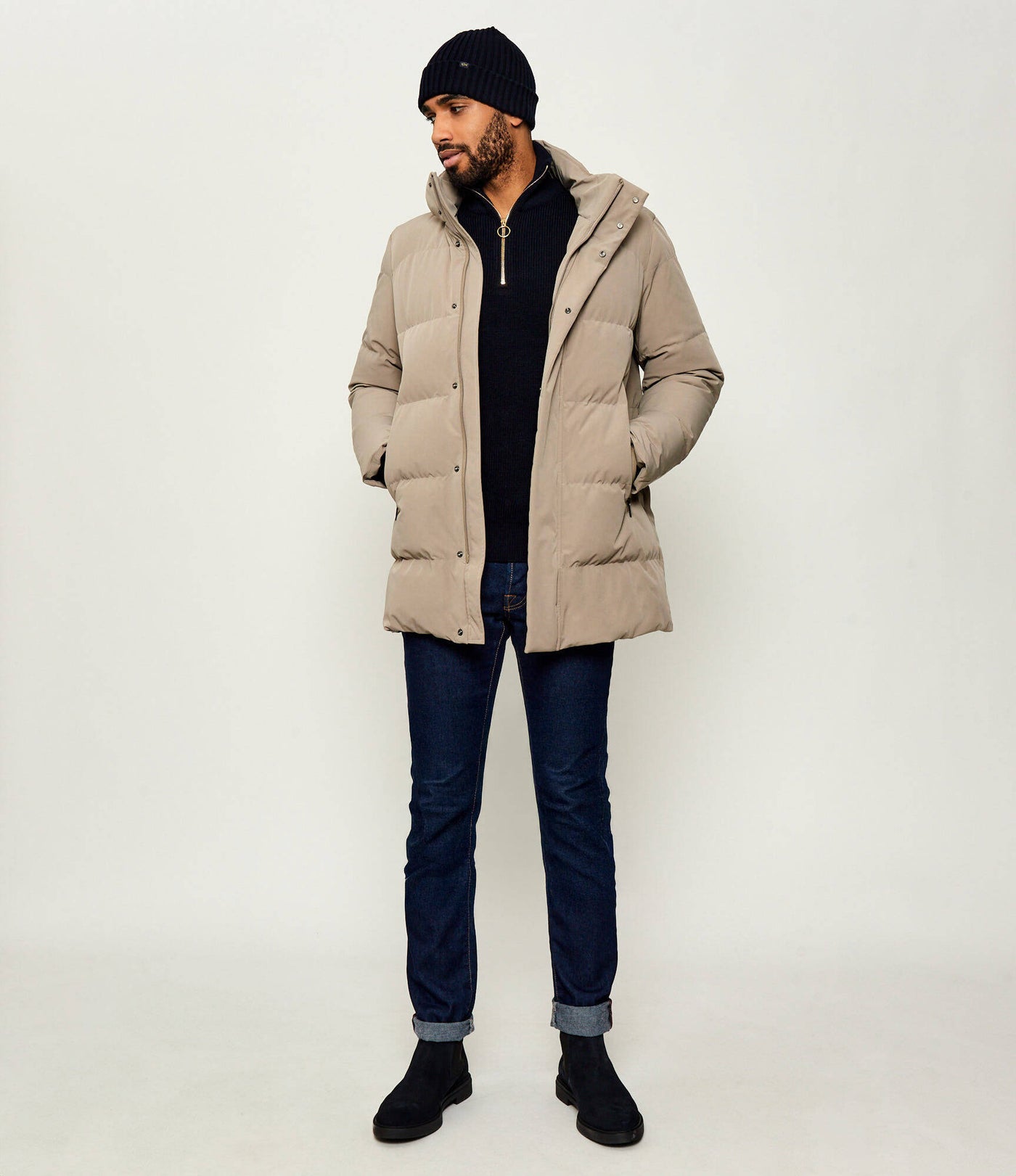 Paul & Shark Re-shark Typhoon Stretch Re-Goose Down Parka | Beige