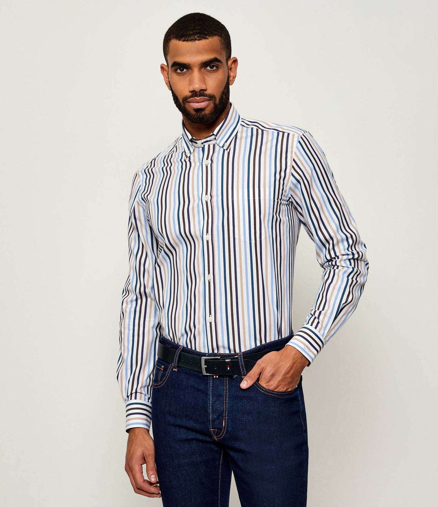Paul & Shark Soft Touch Cotton Poplin Striped Shirt | Multicolor