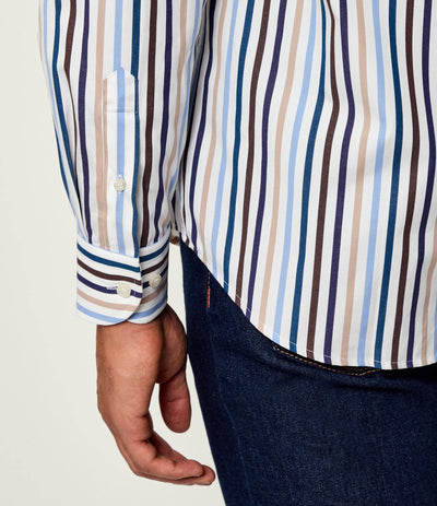 Paul & Shark Soft Touch Cotton Poplin Striped Shirt | Multicolor