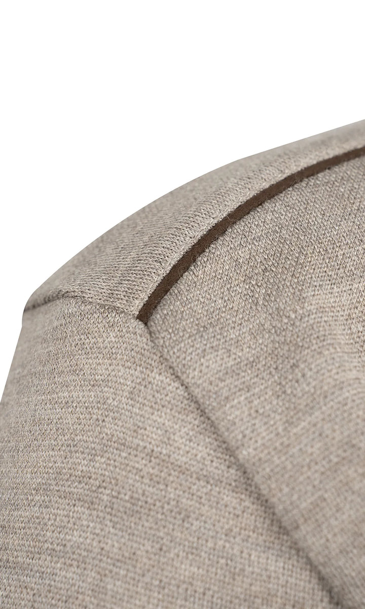 Paul &amp; Shark Summer Wool Crewneck with Alcantara® Shoulder Inserts | Light Grey