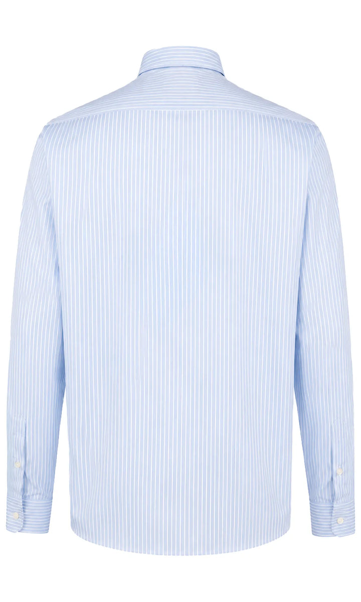 Paul &amp; Shark Cotton Stripe Twill Button Down Shirt | Blue/White
