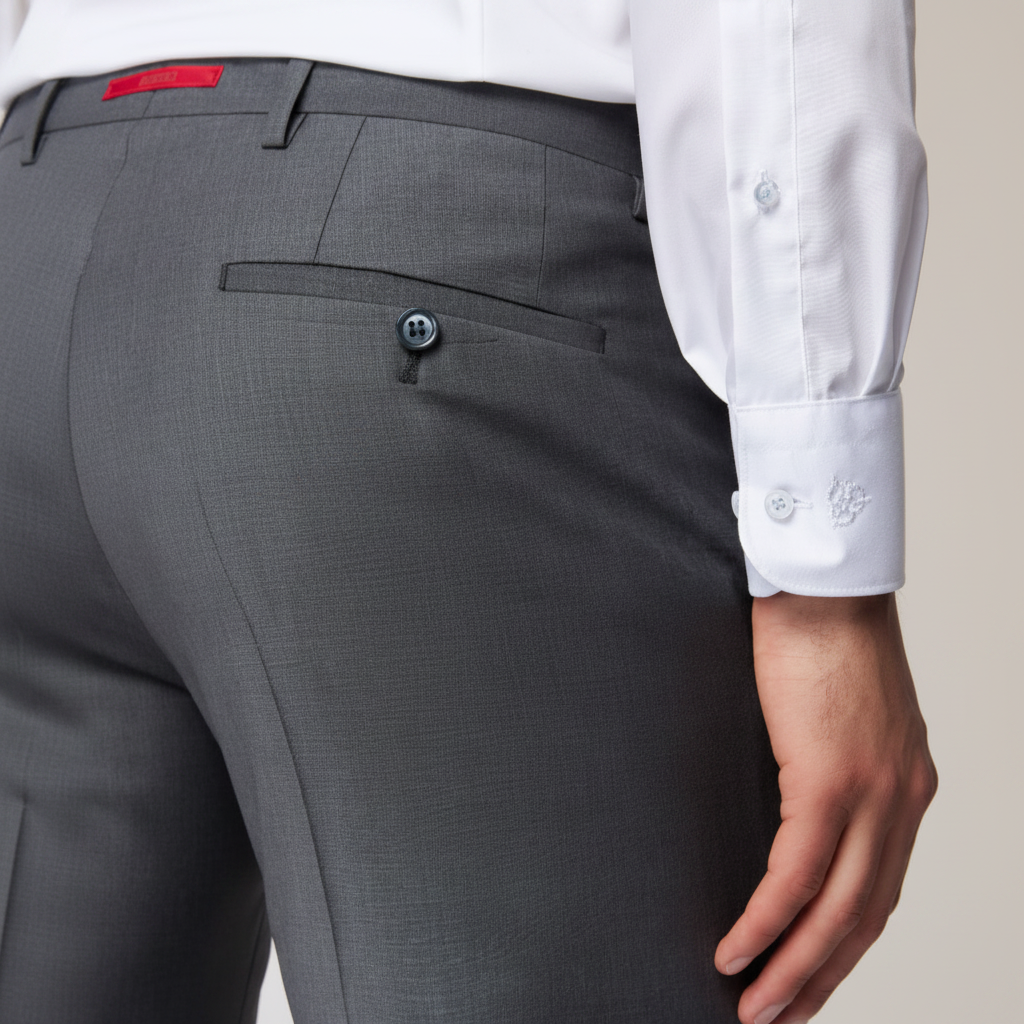 Rear pocket button detail