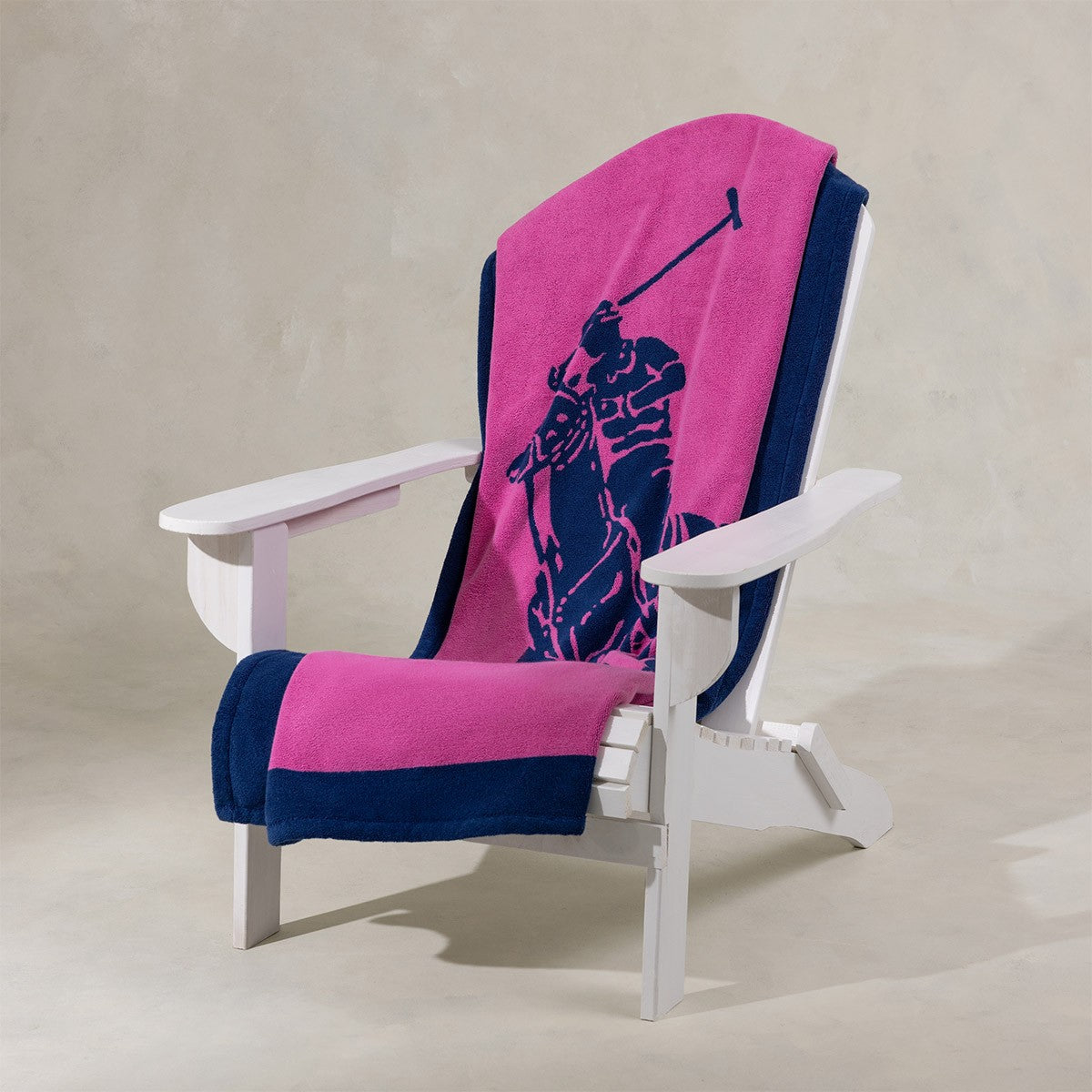 Ralph Lauren Polo Jacquard Beach Towel | Pink/Navy