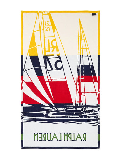 Ralph Lauren Perkins Beach Towel 100x170cm | Navy Multi