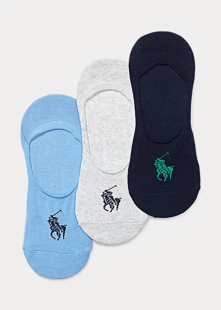 Ralph Lauren Big Pony Ανδρικές Κάλτσες Σουμπά σε Πακέτο των 3 | Μπλε/Γκρι/Σκούρο Μπλε
