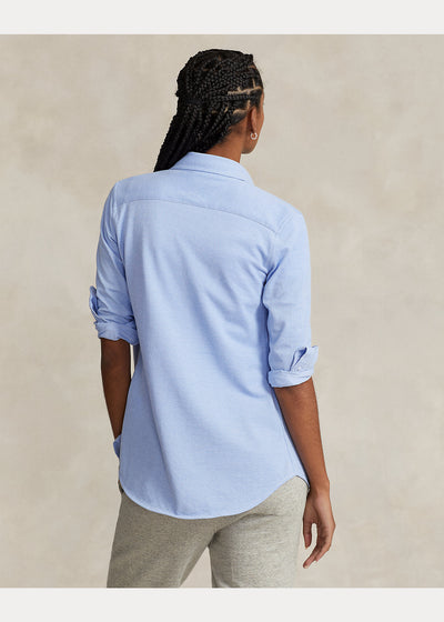 Ralph Lauren Slim Fit Knit Cotton Oxford Shirt | Harbor Blue