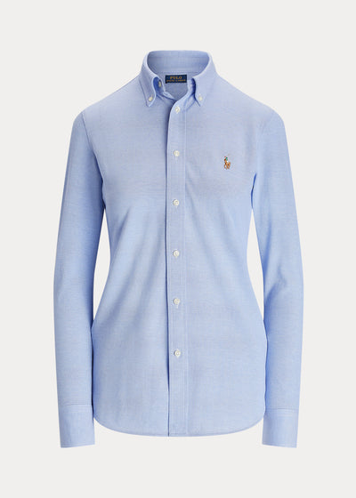 Ralph Lauren Slim Fit Knit Cotton Oxford Shirt | Harbor Blue