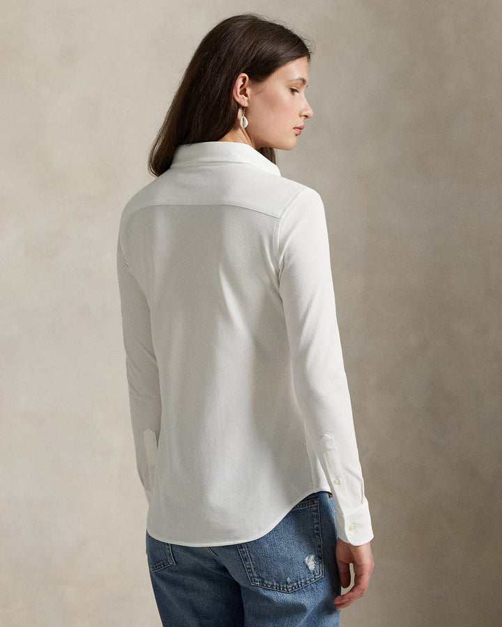 Ralph Lauren Slim Fit Knit Cotton Oxford Shirt | White