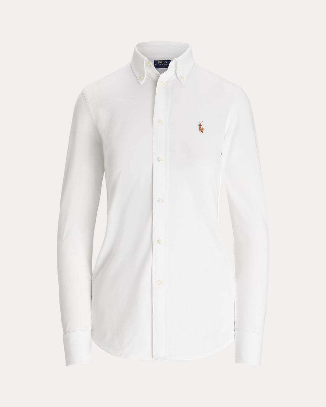 Ralph Lauren Slim Fit Knit Cotton Oxford Women's Shirt | White