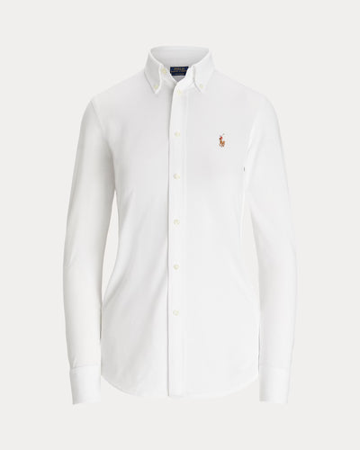 Ralph Lauren Slim Fit Knit Cotton Oxford Shirt | White