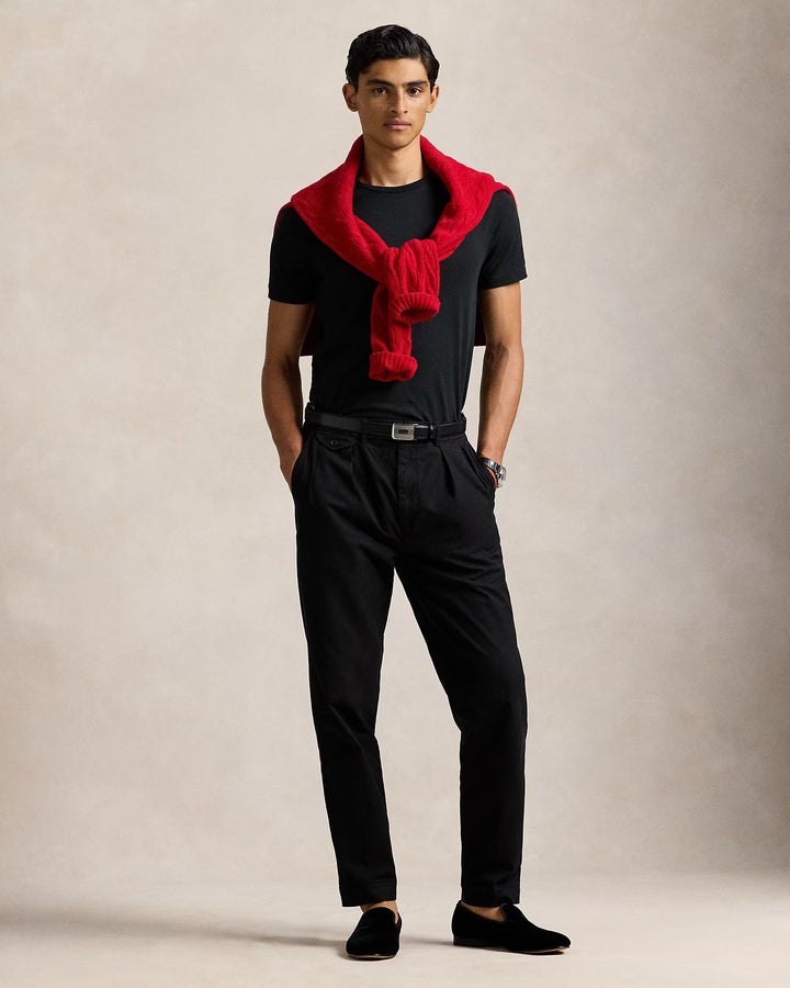 Camiseta de punto con cuello redondo y corte entallado de Ralph Lauren | Negro
