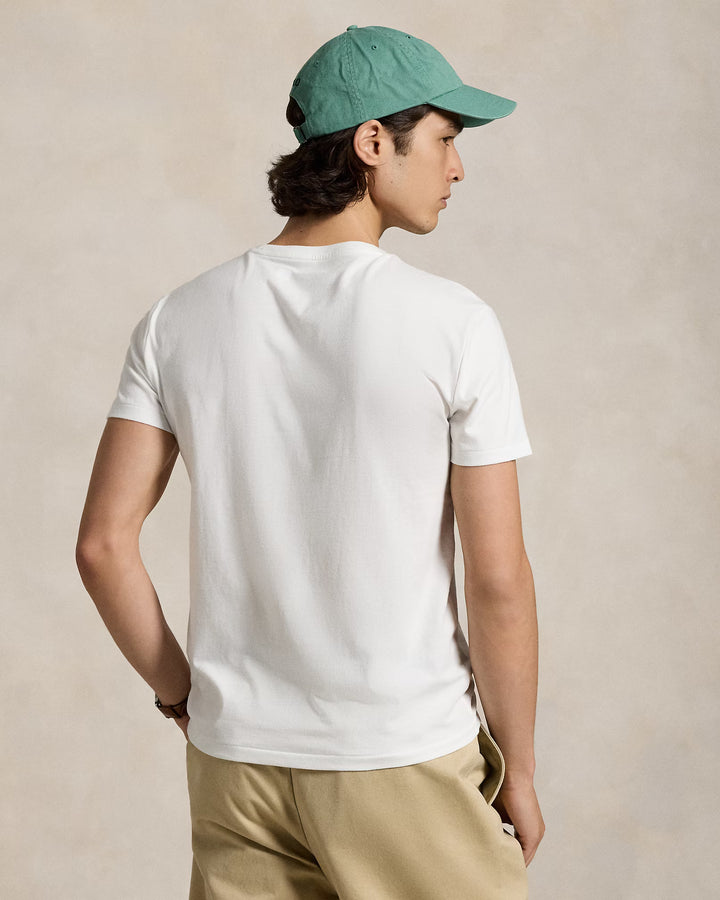 Camiseta de punto con cuello redondo y corte entallado de Ralph Lauren | Blanca