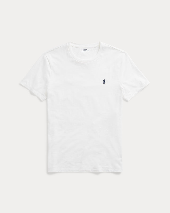Camiseta de punto con cuello redondo y corte entallado de Ralph Lauren | Blanca