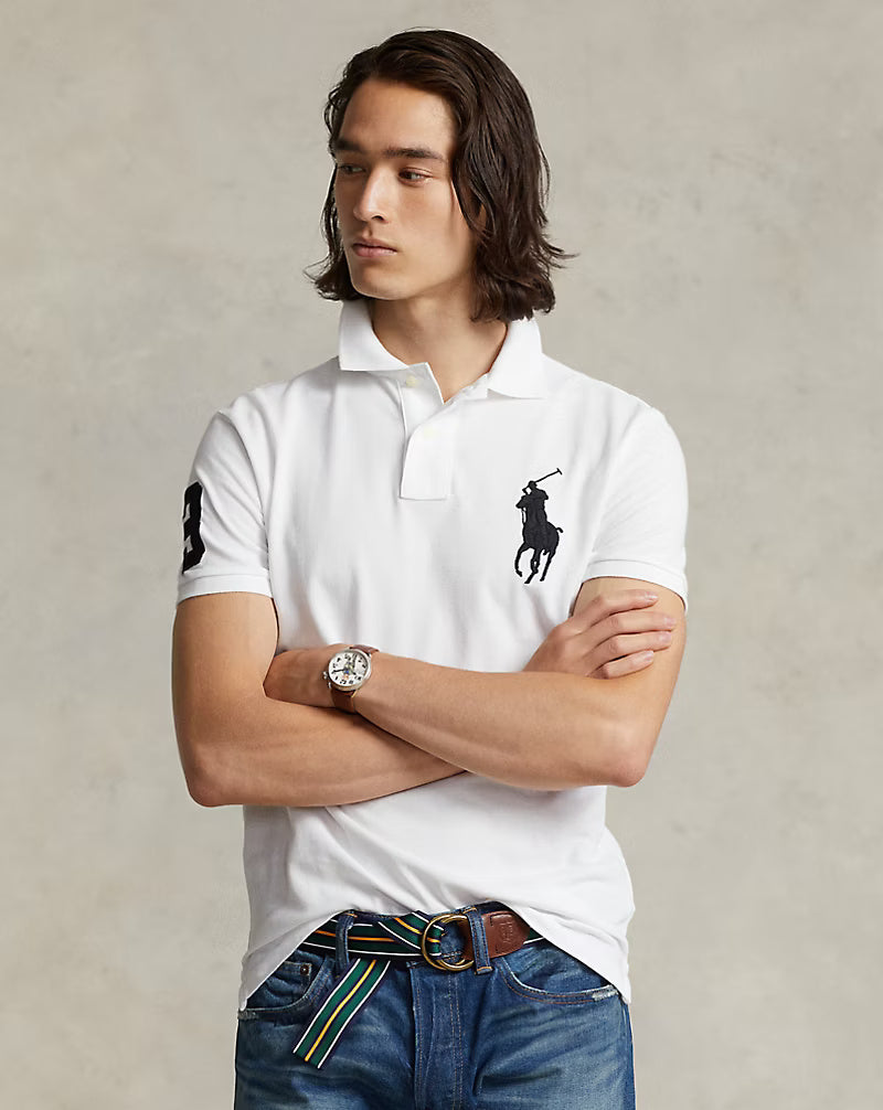 Ralph Lauren Custom Slim Fit Mesh Polo | White