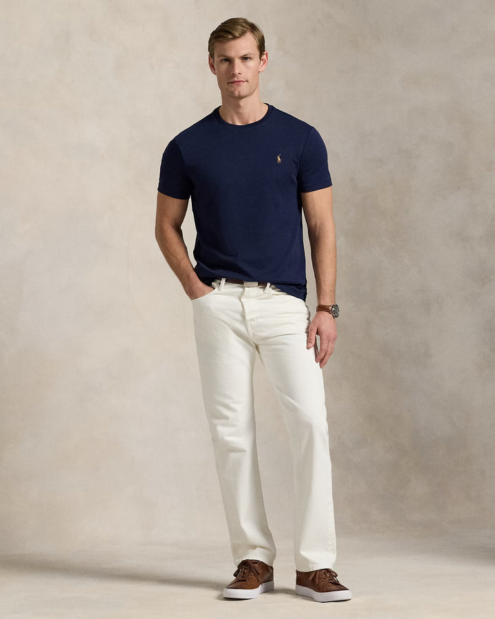 Ralph Lauren 定制修身款柔软棉质双面针织T恤 | 精致海军蓝