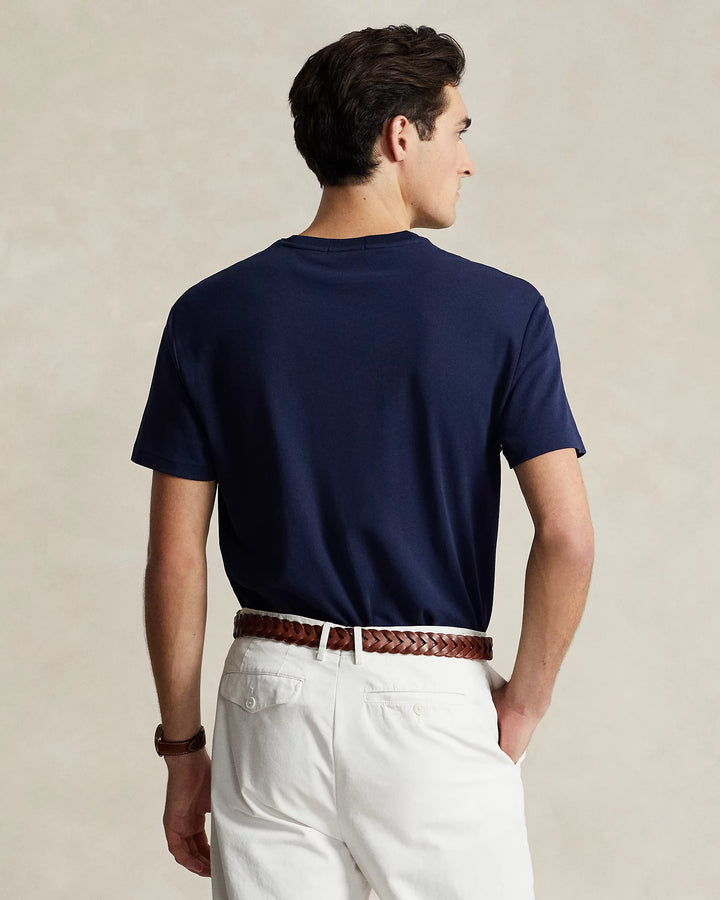Ralph Lauren Custom Slim Fit Interlock T-Shirt από Απαλό Βαμβάκι | Refined Navy