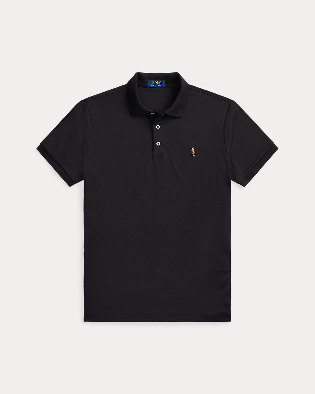 Ralph Lauren Custom Slim Fit Soft Cotton Interlock Polo Shirt | Black