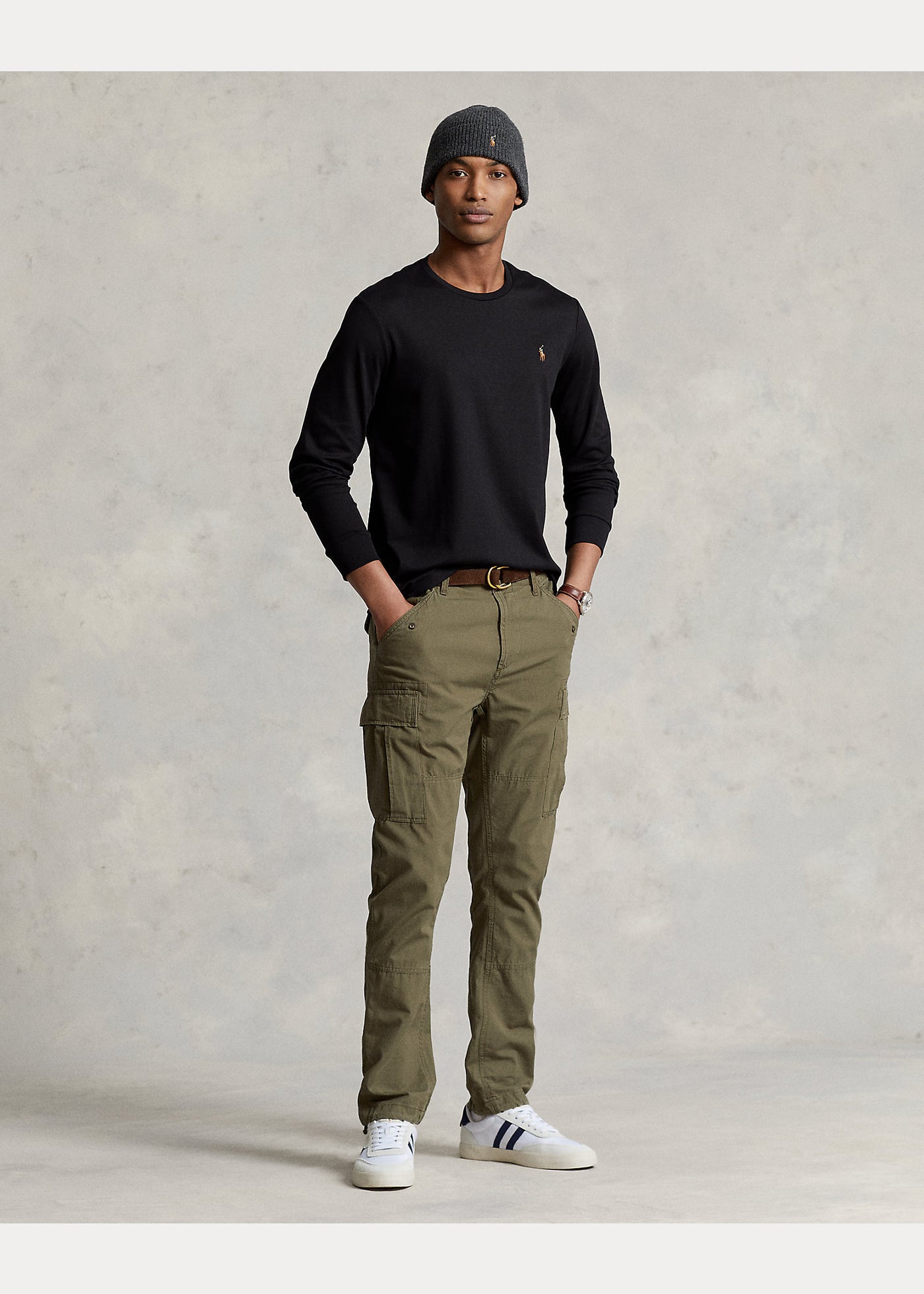 Ralph Lauren Custom Slim Fit Soft Cotton T-Shirt | Μαύρο