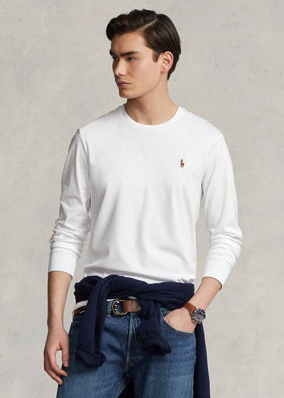 Ralph Lauren Custom Slim Fit Soft Cotton T-Shirt | Λευκό