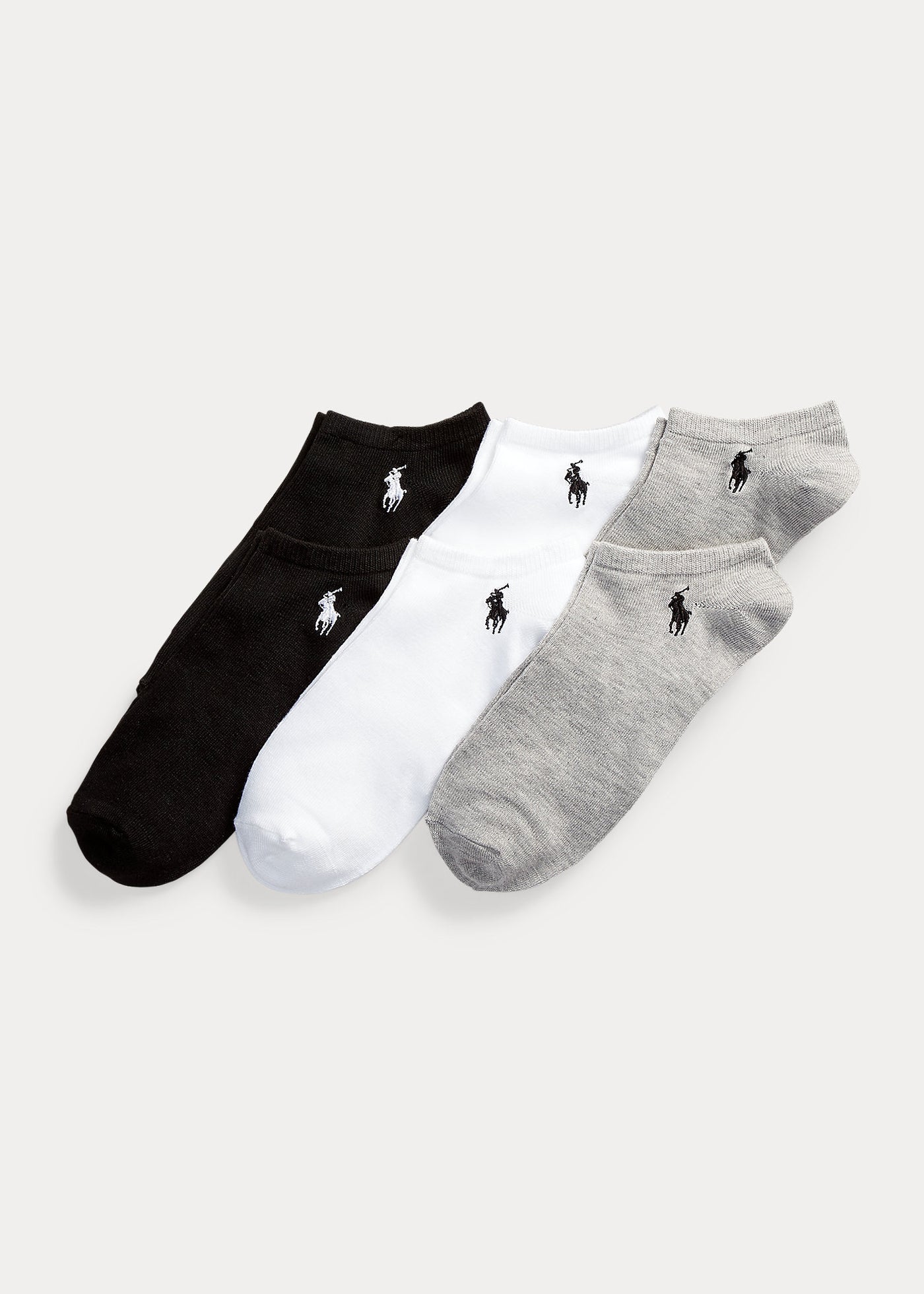 Ralph Lauren Γυναικείες Κοντές Κάλτσες σε Πακέτο των 6 | Μαύρο/Λευκό/Γκρι