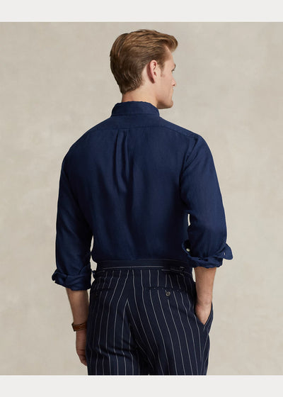 Ralph Lauren Custom Fit Λινό Υποκάμισο | Σκούρο Μπλε