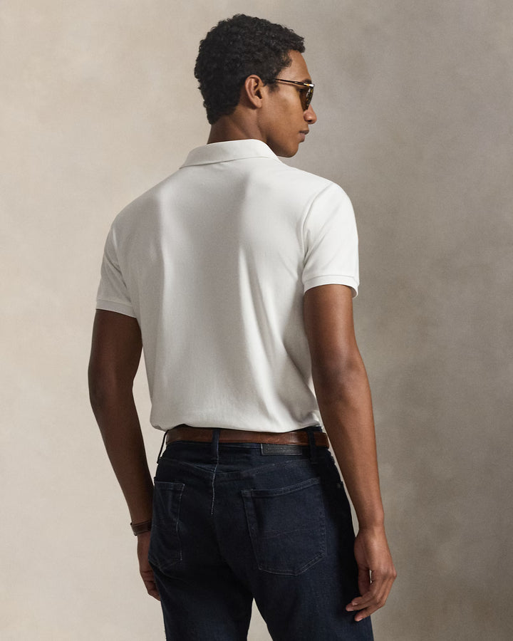 Ralph Lauren Custom Slim Fit Soft Cotton Interlock Polo Shirt | White